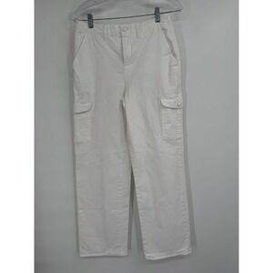 L'Agence Cotton Blend Channing High‎ Rise Trek Cargo Trouser Size 26 White